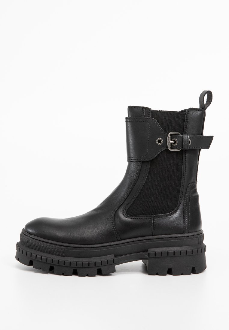 MJUS Enkellaarsjes met plateauzool zwart