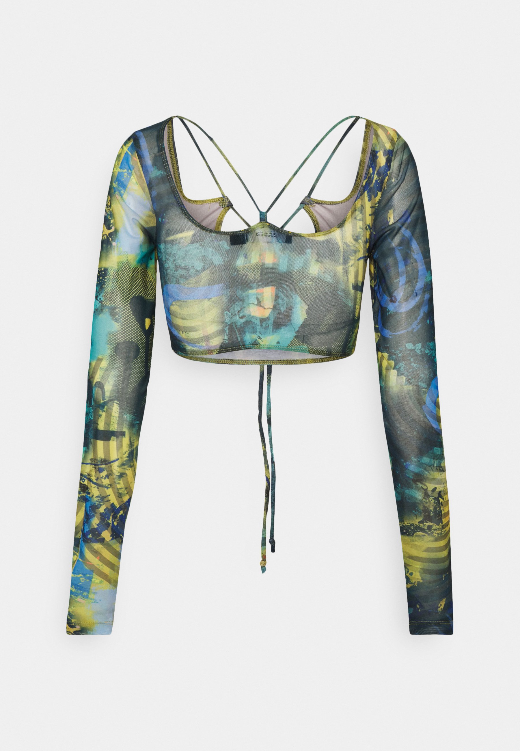 Women STRAPPY CROP WITH SLEEVES ABSTRACT BURN - Long sleeved top Women STRAPPY CROP WITH SLEEVES ABSTRACT BURN - Long sleeved top
