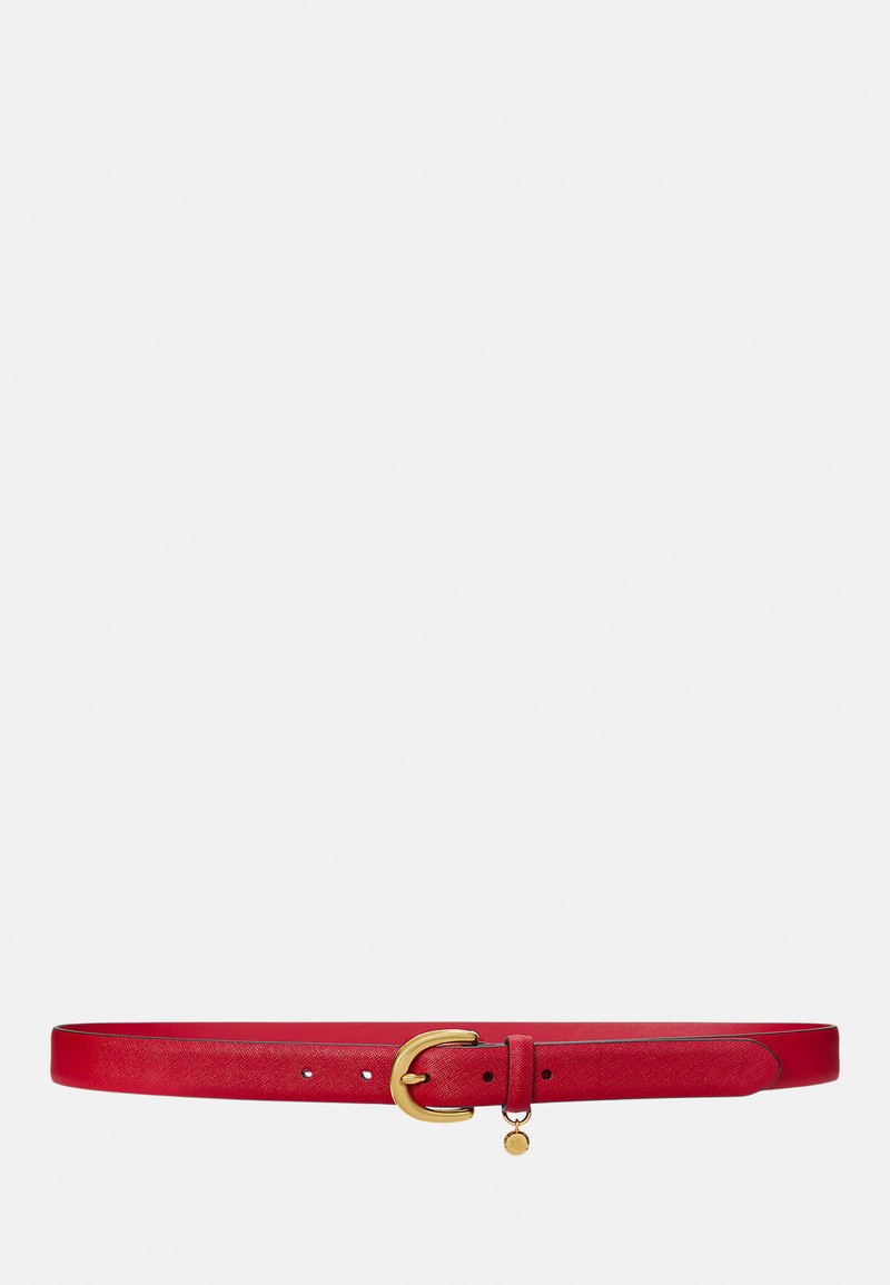 Lauren Ralph Lauren CHARM CROSSHATCH LEATHER BELT - Pásek - festive red