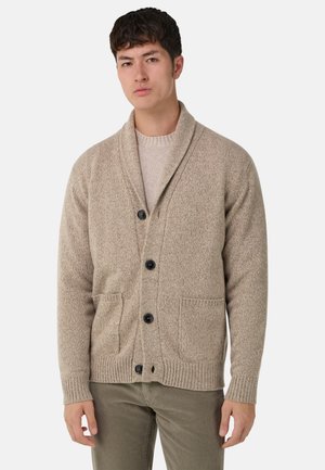 SHAWL NECK - Strickjacke - taupe