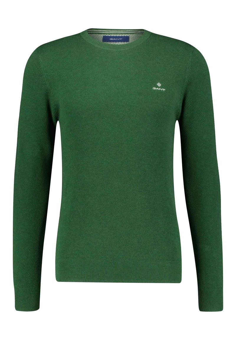 GANT RUNDHALS - Jumper - tanne