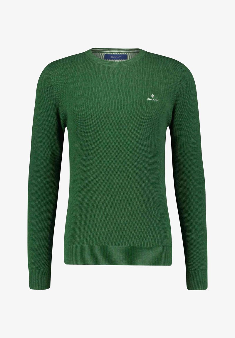 GANT RUNDHALS - Jumper - tanne