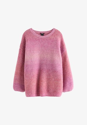 Sweater i gradient nuancer af pink, med rund halsudskæring, oversized pasform og tekstureret strikstof med en blød finish.