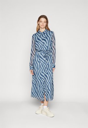 PCJALLA MIDI DRESS - Skjortekjole - navy blazer/faded denim aop