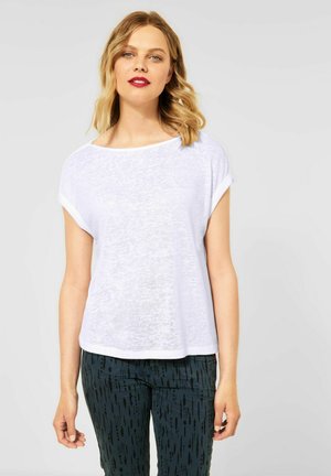 MIT CUT OUT AM ÄRMEL - Basic T-shirt - weiß