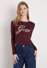 Guess FRONTLOGO STRASS - Maglione - bordeaux
