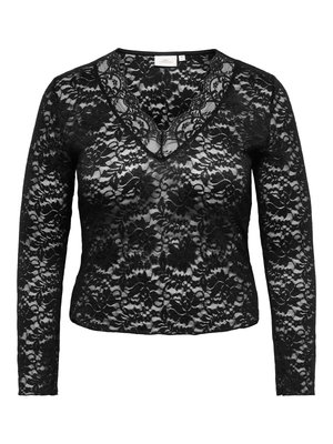 ONLY Carmakoma, CARNIKKA L/S LACE TOP JRS NOOS - Blouse - black