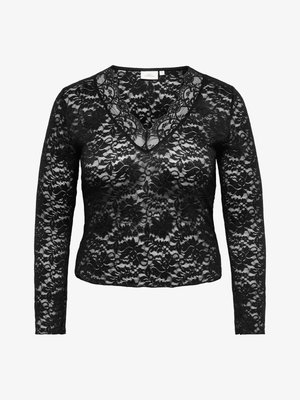 ONLY Carmakoma, CARNIKKA L/S LACE TOP JRS NOOS - Blouse - black