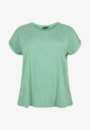 Zizzi WITH SHORT SLEEVES - T-shirts basic - jolly green mél