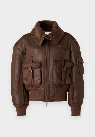 Feng Chen Wang VINTAGE STYLE JACKET - Casaco de pele sintética - brown