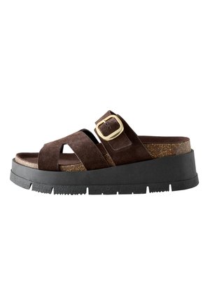 Next, Mules med hæl - new chocolate brown
