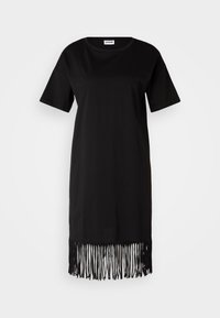 NMKEYLA FRINGE O NECK T SHIRT DRESS - Jersey dress - black
