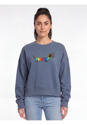 watapparel, REGENBOGEN DACKEL - Sweatshirt - blue grey