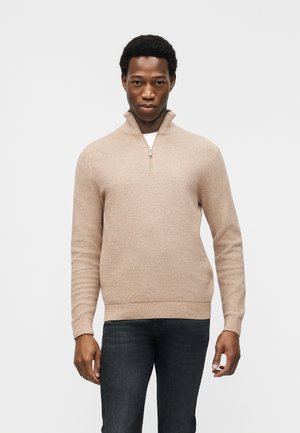 SLHROSS STRUCTURE HALF ZIP - Pulover - oatmeal