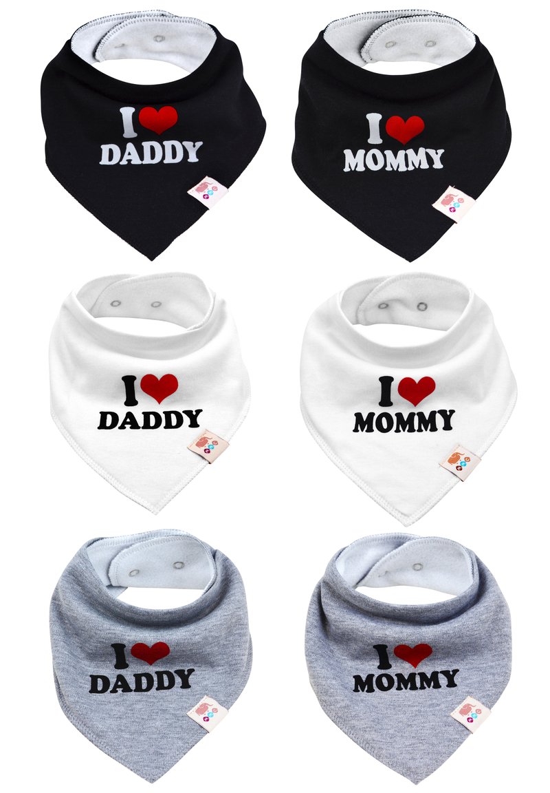 M.M.C. 6 PACK I LOVE MOMMY DADDY  - Lätzchen - unisex set