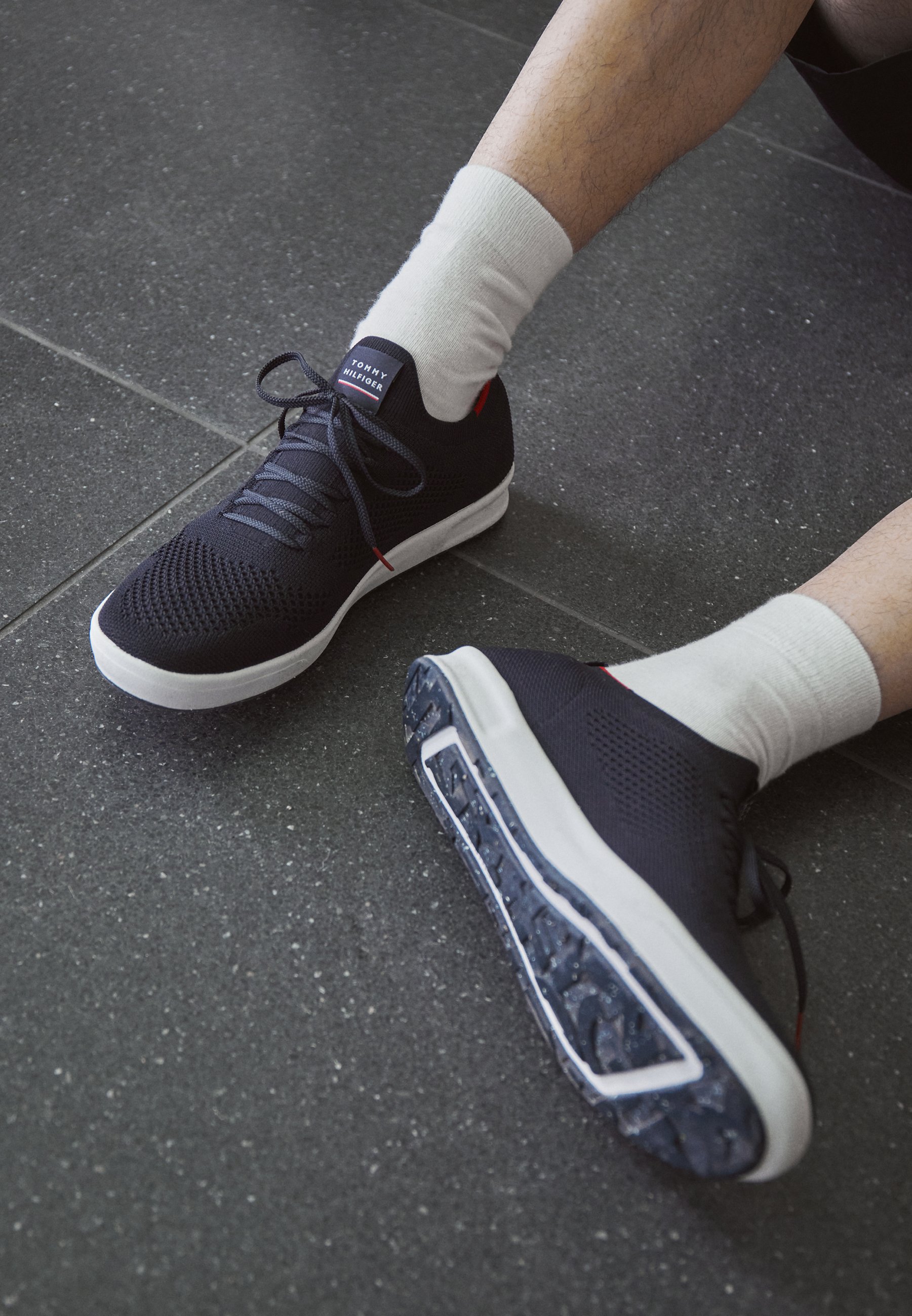 Tommy Hilfiger SUSTAINABLE SOCK CUPSOLE - Sneakers laag - desert  sky/donkerblauw - Zalando.nl