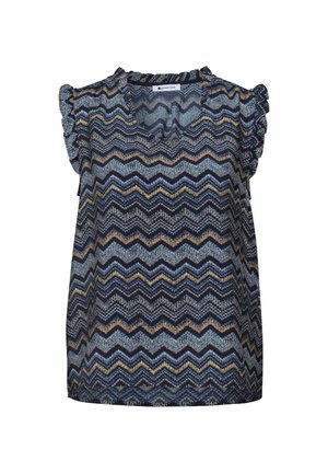 Street One, BLUSENTOP MIT V-NECK UND RÜSCHEN - Blouse - frozen wave