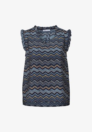 Street One, BLUSENTOP MIT V-NECK UND RÜSCHEN - Bluse - frozen wave