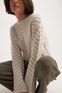 NA-KD PATTERN - Pullover - off white