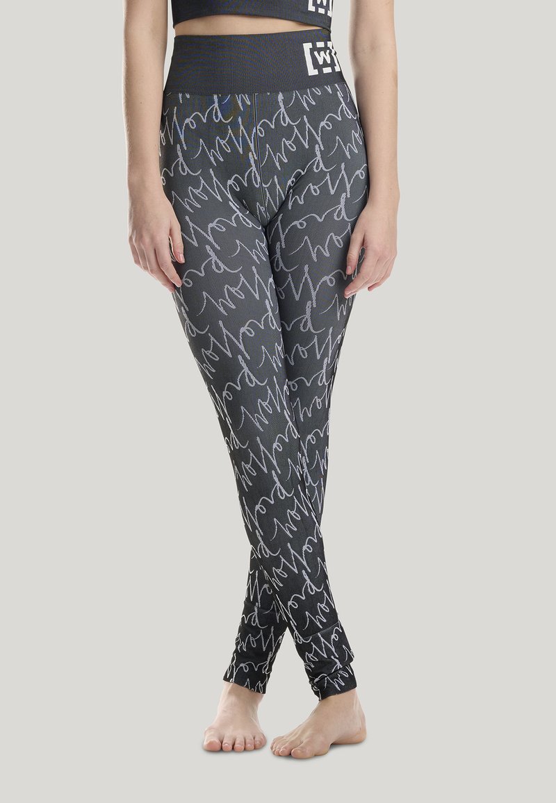 Wolford W ATHLEISURE SLIMMING LEGGINGS Legging black white/noir