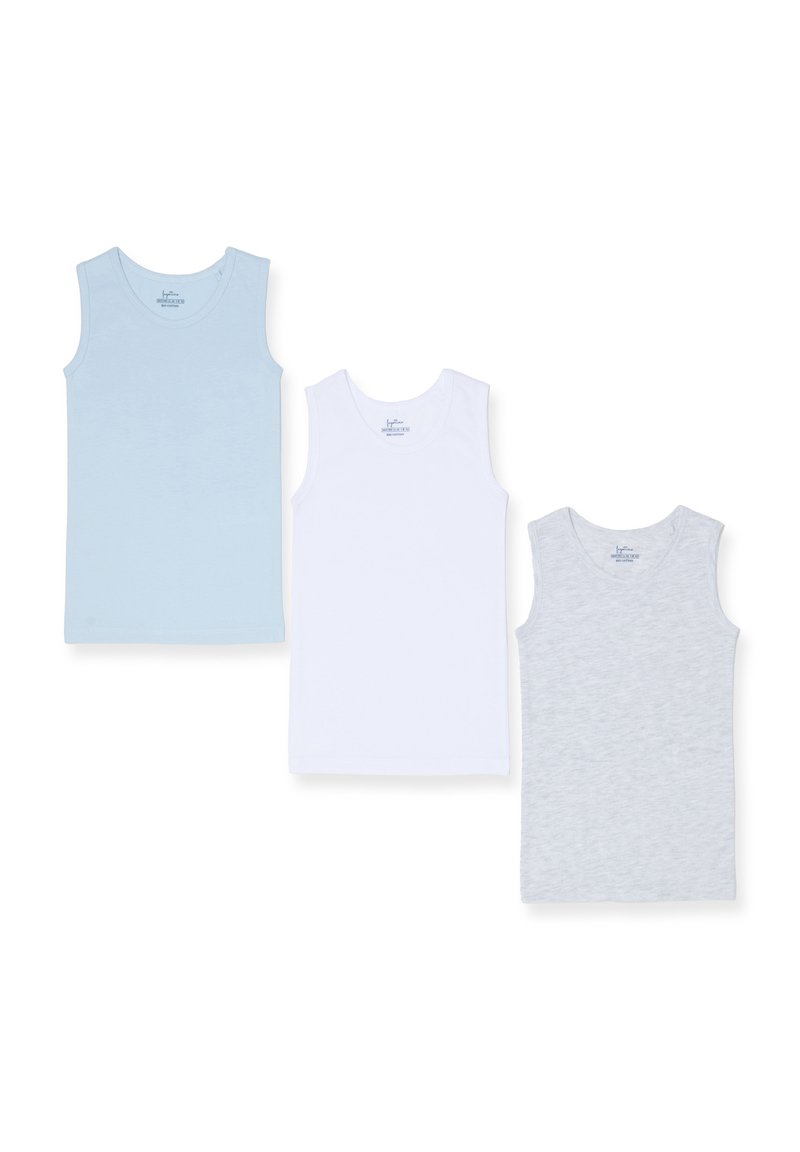 OVS THREE-PACK RACERBACK - Hemd - white light blue