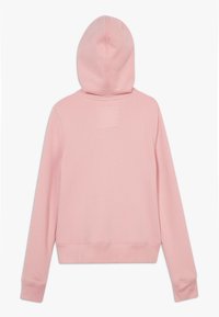 Różowa bawełniana bluza z kapturem z przednią kieszenią, ściągaczami przy mankietach i dolnym brzegu. Bluza ma prosty design z fakturowanym wykończeniem i dopasowanym fasonem.