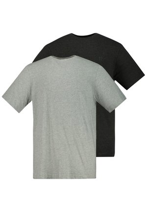 DOPPELPACK RUNDHALS BEQUEME PASSFORM - T-Shirt basic - gray-mottled