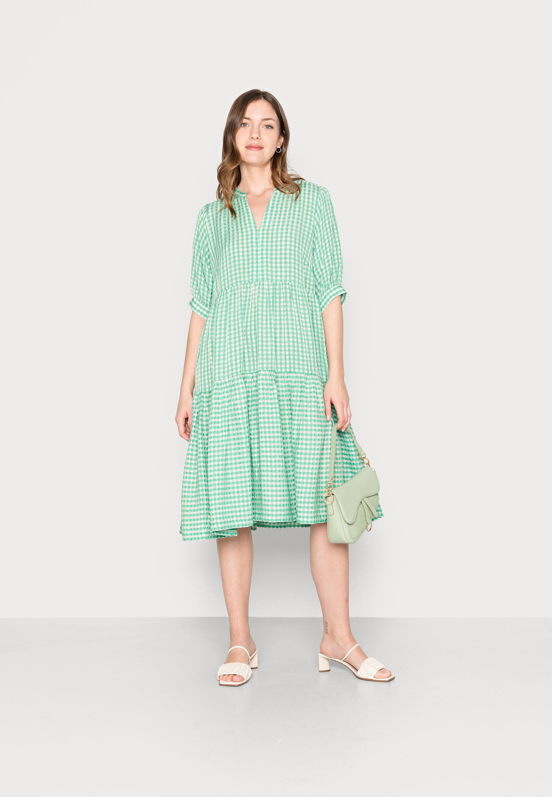 Day dress - leprechaun seersucker check 
