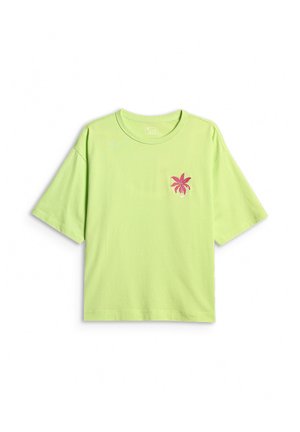 4F, 4F T-SHIRT BOXY Z NADRUKIEM DAMSKI - CZARNY S - T-shirt imprimé - light lemon