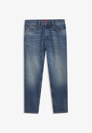 Blå denimjeans med klassisk design, med knaplukning, fem lommer og subtil falmning. Straight leg-cut, medium vask.