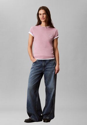 Calvin Klein Jeans, MONOLOGO TEE 2 PACK - T-Shirt basic - bright white/ dusky orchid