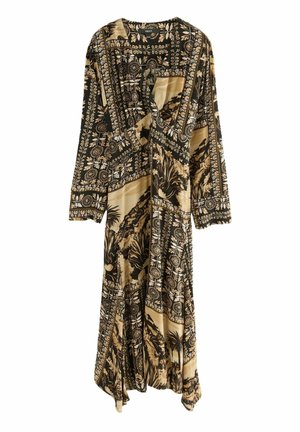 Next LONG SLEEVE TIE WAIST  - Maxikleid - brown tile print