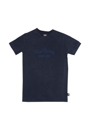 T-shirt bleu marine foncé à manches courtes, orné de l’inscription discrète « Red Boxing Since 1947 », sur fond blanc.