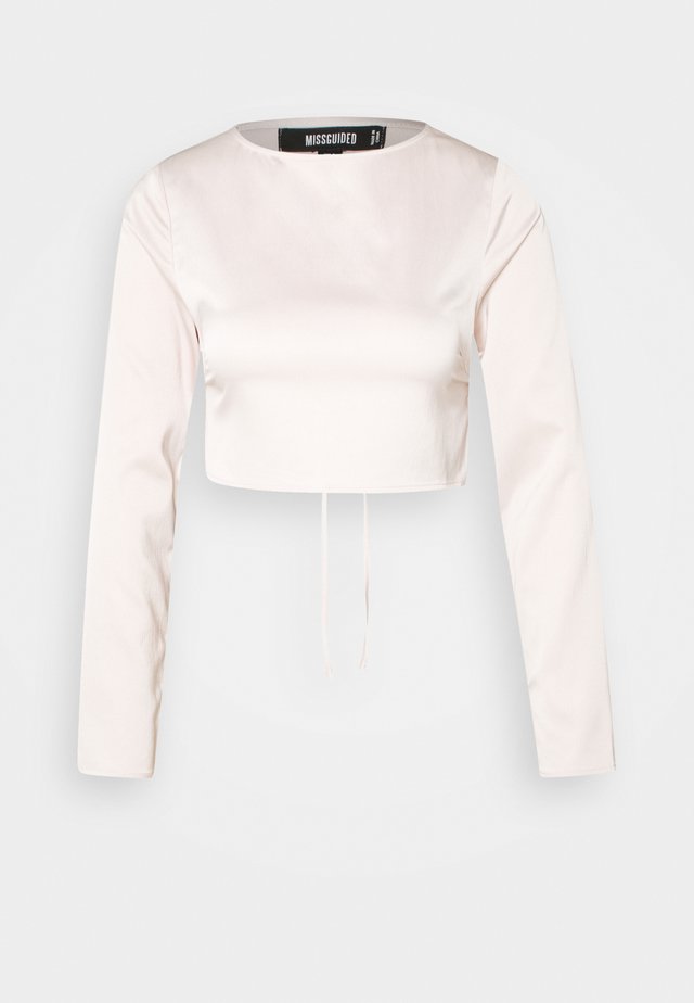 OPEN BACK LONG SLEEVE CROP - Langarmshirt - blush