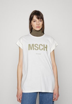 ALVA ORGANIC TEE - T-shirts med print - egret/aloe