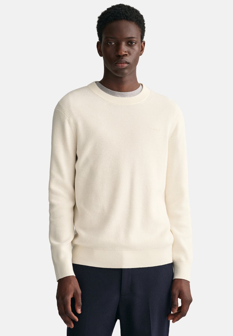 GANT CREW NECK - Jumper - cream/off-white - Zalando