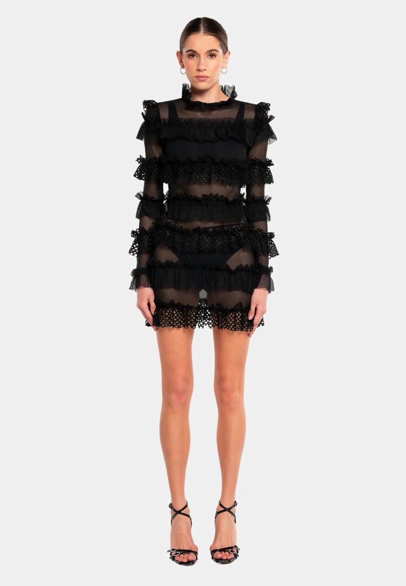OW Collection - GRACE MESH - Cocktail dress / Party dress - black, Enlarge