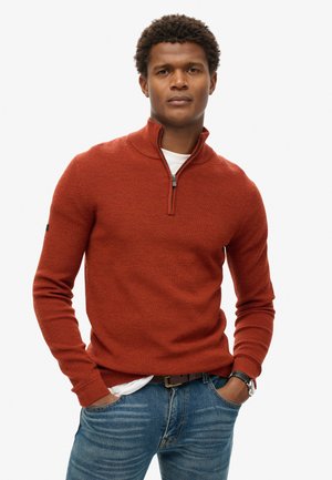 Superdry HALF ZIP - Jumper - bombay brown
