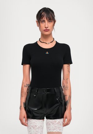 CAP SLEEVE BODYSUIT - Camiseta básica - black