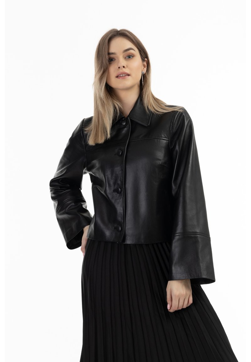 DreiMaster Leren jas - schwarz