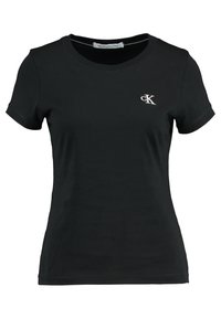 EMBROIDERY SLIM TEE - T-shirt basic - black