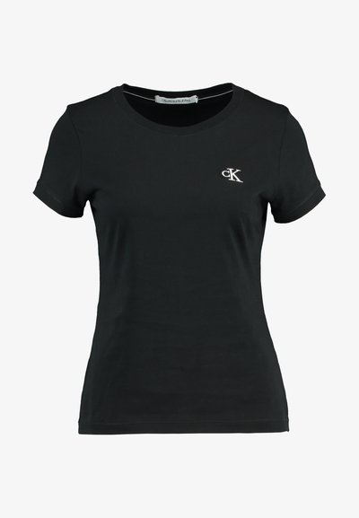 EMBROIDERY SLIM TEE - T-shirt basique - black