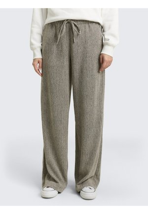 LOOSE WIDE - Stoffhose - beige/black structure