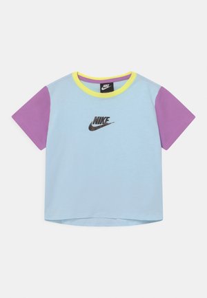 CROP - T-Shirt print - glacier blue/violet shock