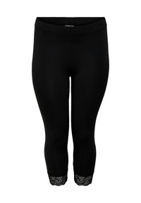 ONLY Carmakoma - CURVY SPITZENDETAIL - Leggings - black Miniatyrbild 1