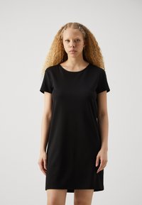 Vero Moda - ABBY SHORT ZIP  - Žerzejové šaty - black Miniatura obrázku 1