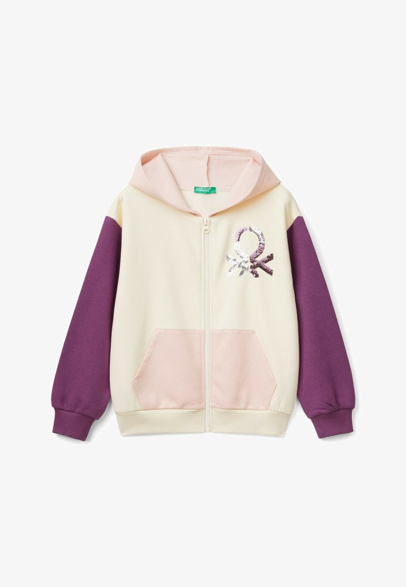 United Colors of Benetton OPEN BRUSHED - Jersey con capucha - multicolor