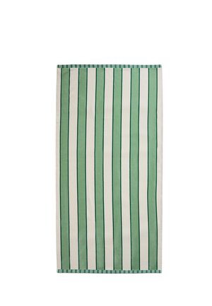 Marks & Spencer, STRIPED SAND RESISTANT BEACH TOWEL. UNISEX - Beach accessory - green
