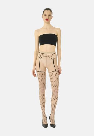Wolford, DOTTED GARTER BELT TIGHTS - Panty - fairly light black