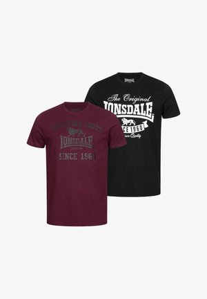 NORMALE PASSFORM - Nyomott mintás póló - black oxblood